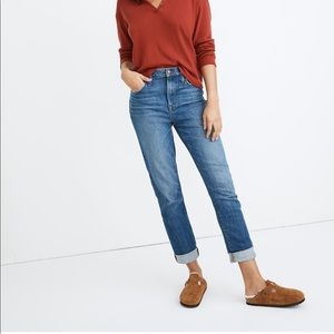 Madewell Jeans- The Tall High-Rise Slim Boyjean in Moorland Wash